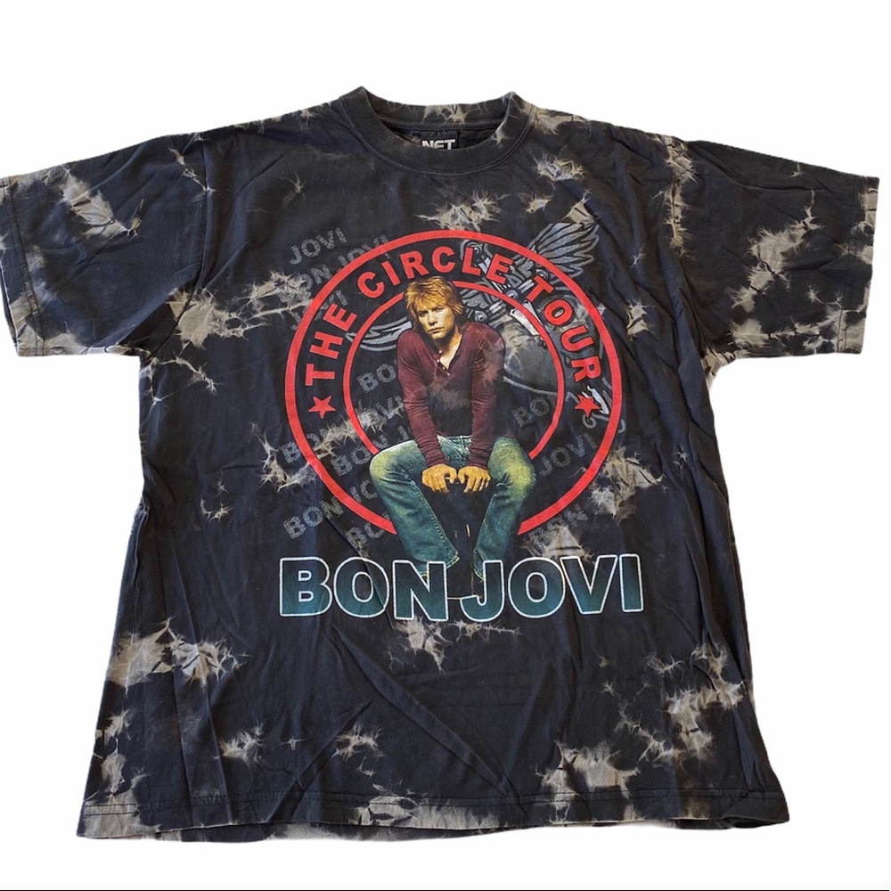 Bon Jovi The Circle Tour Concert Tie Dye Tee Shirt Size Medium